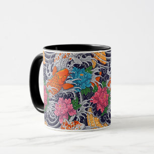 Mug de tatouage coloré Koi