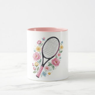 Mug de tennis floral Cadeau pour une amoureuse du
