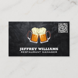 Mug de toast de bière   Carte de visite de code QR