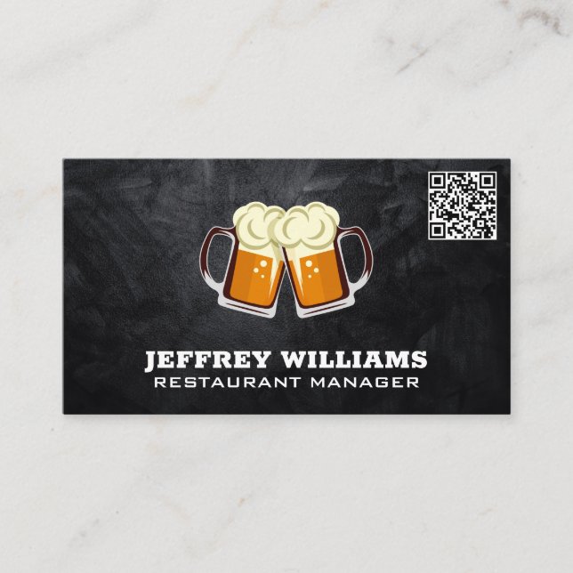 Mug de toast de bière | Carte de visite de code QR (Devant)
