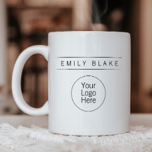 Mug de travail minimaliste professionnel avec logo