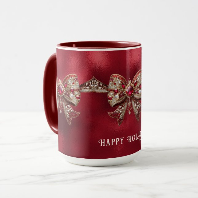 Mug de vacances à ruban rouge (Devant gauche)