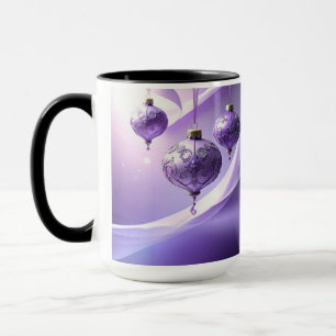 Mug de vacances de Noël Boule décorative violette