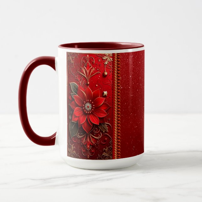 Mug de vacances Fleur Rouge (Gauche)