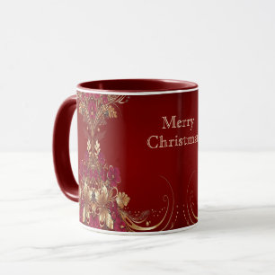Mug de vacances Red Gold Floral