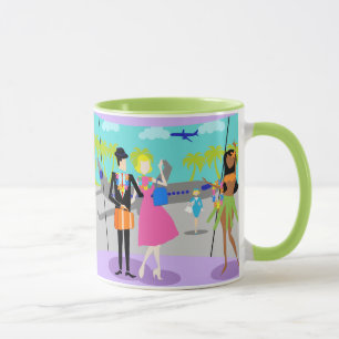 Mug de vacances tropicale rétro