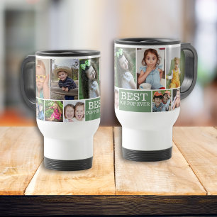 Mug De Voyage 10 Photo Collage Meilleur Pop Pop Ever Green Grand