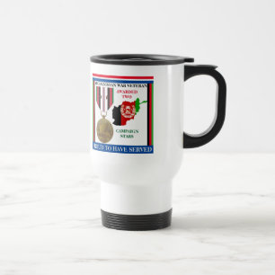 MUG DE VOYAGE 2 ÉTOILES DE CAMPAGNE VÉTÉRAN DE GUERRE EN AFGHANI