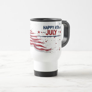 Mug De Voyage 4 juillet - Drapeau américain artistique éclabouss