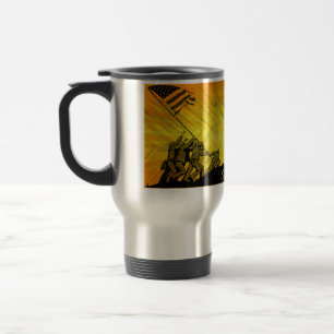 Mug De Voyage 4 juillet Iwo Jima Dieu bénisse l'Amérique en alum