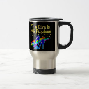 MUG DE VOYAGE 50E ANNIVERSAIRE FABULOUS DIVA DESIGN