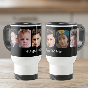Mug De Voyage 5 collage photo ajouter texte noir