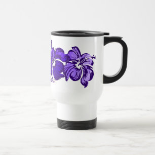 Mug de voyage à l'aquarelle Hibiscus