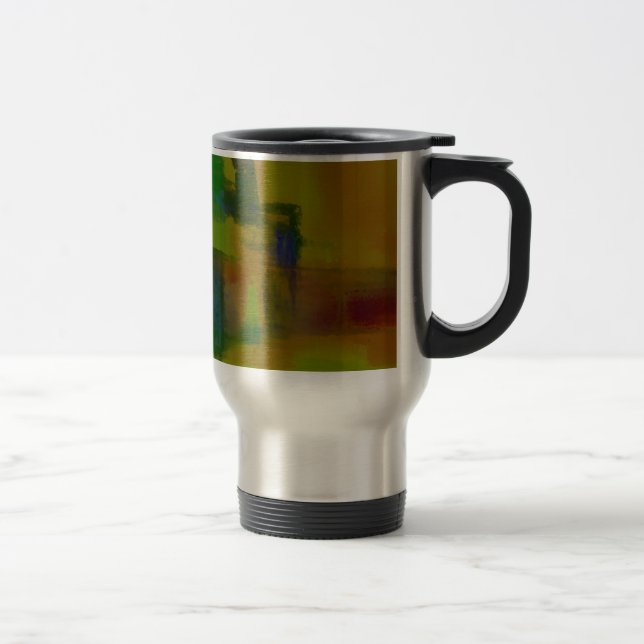 Mug De Voyage Abstrait vert moderne (Droit)