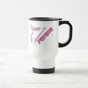 Mug De Voyage Accroché À La Pêche Crochet Rose