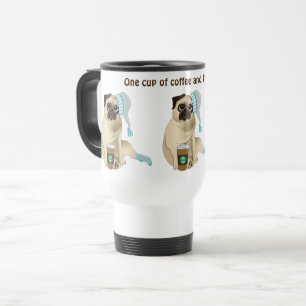 Mug De Voyage Adorable Carlin dormant Café Chiot Personnalisé
