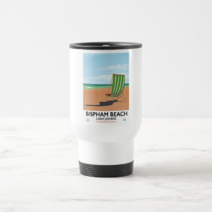 Mug De Voyage Affiche de bord de mer du Lancashire à Bispham Bea