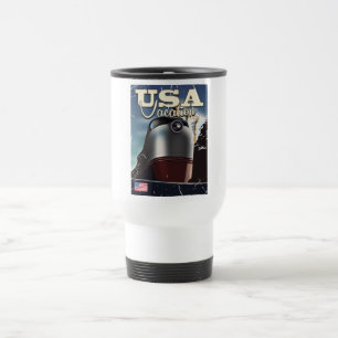 Mug De Voyage Affiche de train de locomotive vintage de vacances
