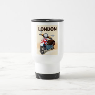 Mug De Voyage Affiche de voyage à Londres avec scooter vintage u