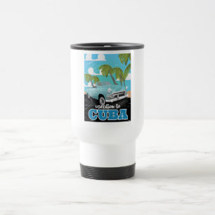 Mug De Voyage Affiche de voyage de voiture vintage cuba