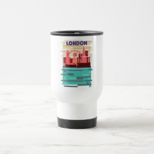 Mug De Voyage Affiche de voyage sur la skyline de Londres.