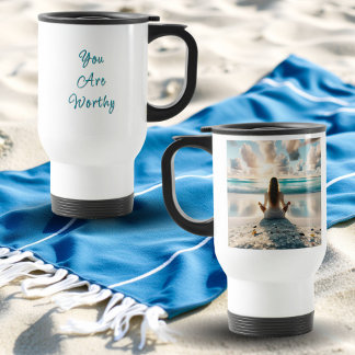Mug De Voyage Affirmation positive | Je suis digne de l'amour