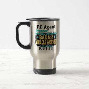 Mug De Voyage Agent immobilier CUSTOM Badass Miracle Worker