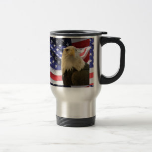 Mug De Voyage Aigle et drapeau américains