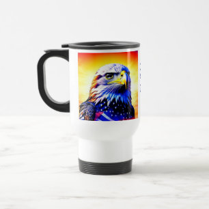Mug De Voyage Aigle patriotique et drapeau américain papa person