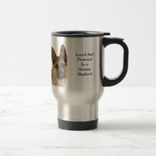 Mug De Voyage Aimé et protégé par un berger allemand