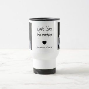 Mug De Voyage Aimez-vous grand-père avec coeur et photos -