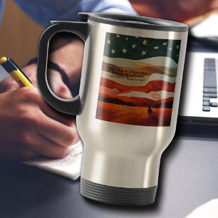 Mug De Voyage Ajouter du texte - Cowboy Riding dans le crépuscul
