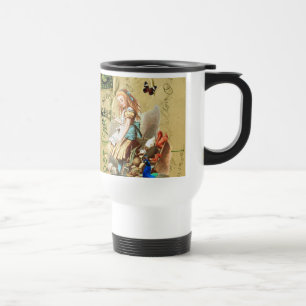 Mug De Voyage Alice vintage en collage du pays des merveilles