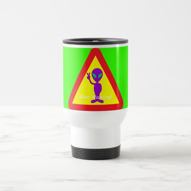 Mug De Voyage Alien Avertissement Violet Alien Signal de prudenc (Centre)