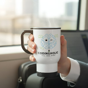 Mug De Voyage Alimentez Votre Cerveau Codeur Accro Développeur