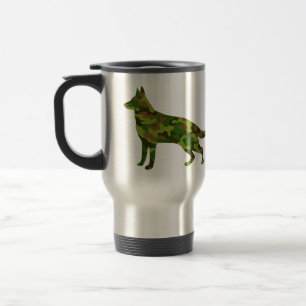 Mug De Voyage Allemand Shepard armée de camouflage vert chien de