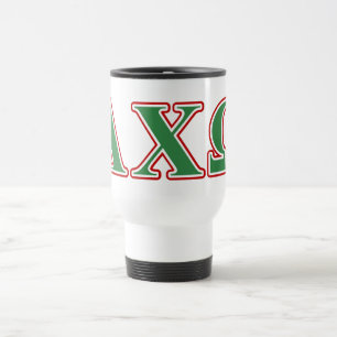 Mug De Voyage Alphi Chi Omega Lettres Vertes et Rouges