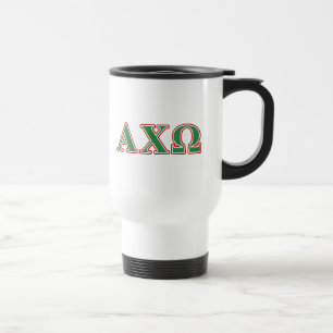 Mug De Voyage Alphi Chi Omega Lettres Vertes et Rouges