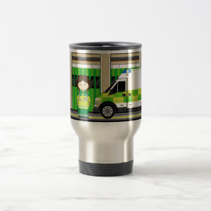 Mug De Voyage Ambulance de bande dessinée et EMT