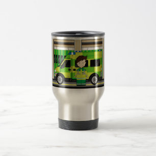 Mug De Voyage Ambulance de bande dessinée et EMT