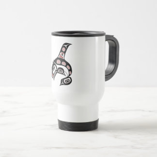Mug De Voyage Amérindien Red Black Art Orca Killer Whale