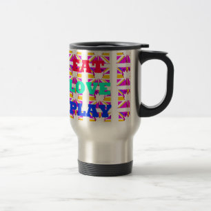 Mug De Voyage Amour Manger Jouer Couleurs du cœur.