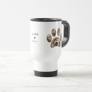 Mug De Voyage Amoureux des Animaux Empreinte de Patte Nom Person