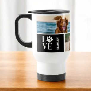 Mug De Voyage Amoureux des chiens 4 Collage de photos Personnali