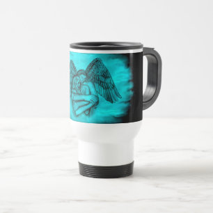 Mug De Voyage Angel Eros en amour, design noir et vert