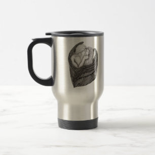 Mug De Voyage Angels Kissing, noir et blanc Design