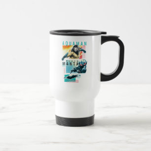 Mug De Voyage Aquaman Aquaman moderniste et graphique noir de