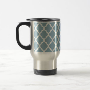 Mug De Voyage Aquamarine Moroccan Tile Trellis