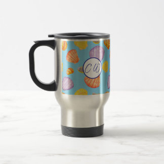 Mug De Voyage Aquarelle Coquillages en acier inoxydable Boue de