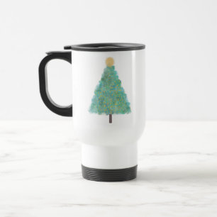 Mug De Voyage Arbre de Noël de la parties scintillant verte